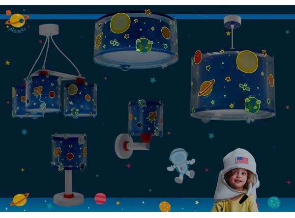 Dalber 41341N - PLANETS LED gyereklámpa 1xG4/4W/230V kék