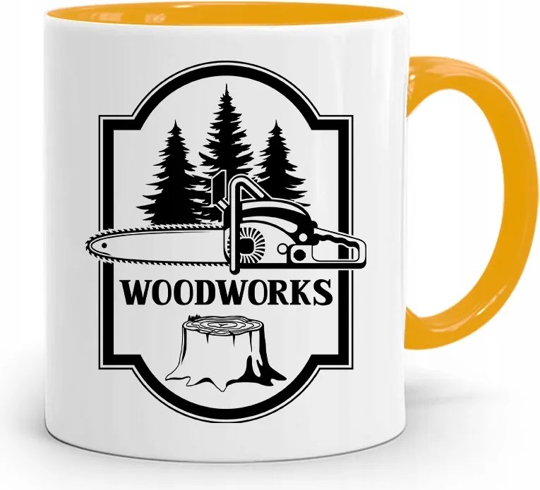 Favágó Bögre Sárga Születésnapi Ajándék fényképes nyomtatással