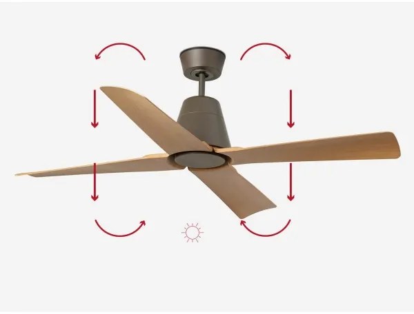 FARO 34106 - Mennyezeti ventilátor TYPHOON M barna á. 130 cm IP44 + távirányítás