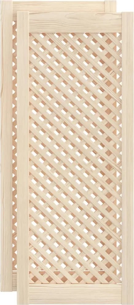 vidaXL 2 db tömör fenyőfa rácsos szekrényajtó 39,5x99 cm