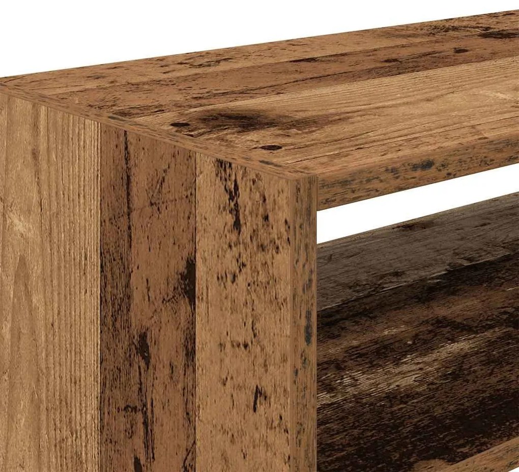 2 db antik fa színű cipőtartó állvány halmozható 60x30x30,5 cm