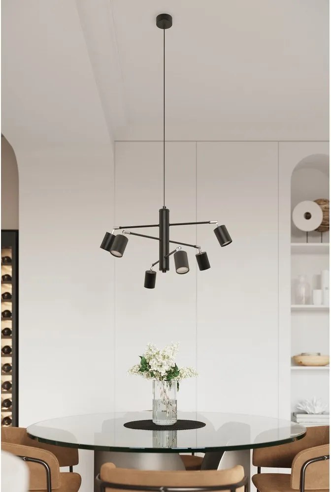 Fekete fém függőlámpa Virta – Sollux
