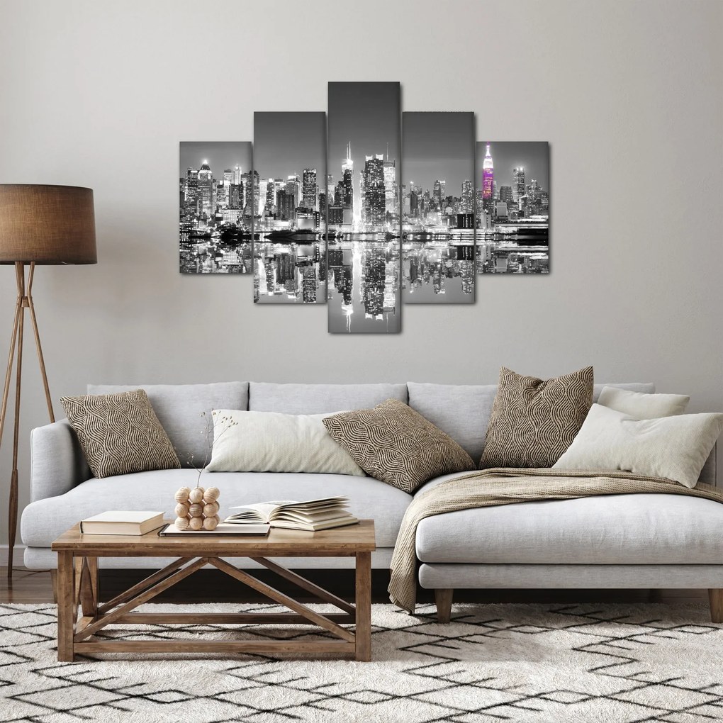 Kép - New York és a lila felhőkarcoló (150x105 cm)
