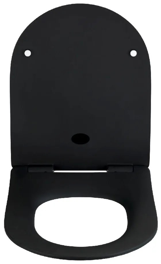 Sedilo Black matt fekete WC-ülőke, 45,2 x 36,2 cm - Wenko