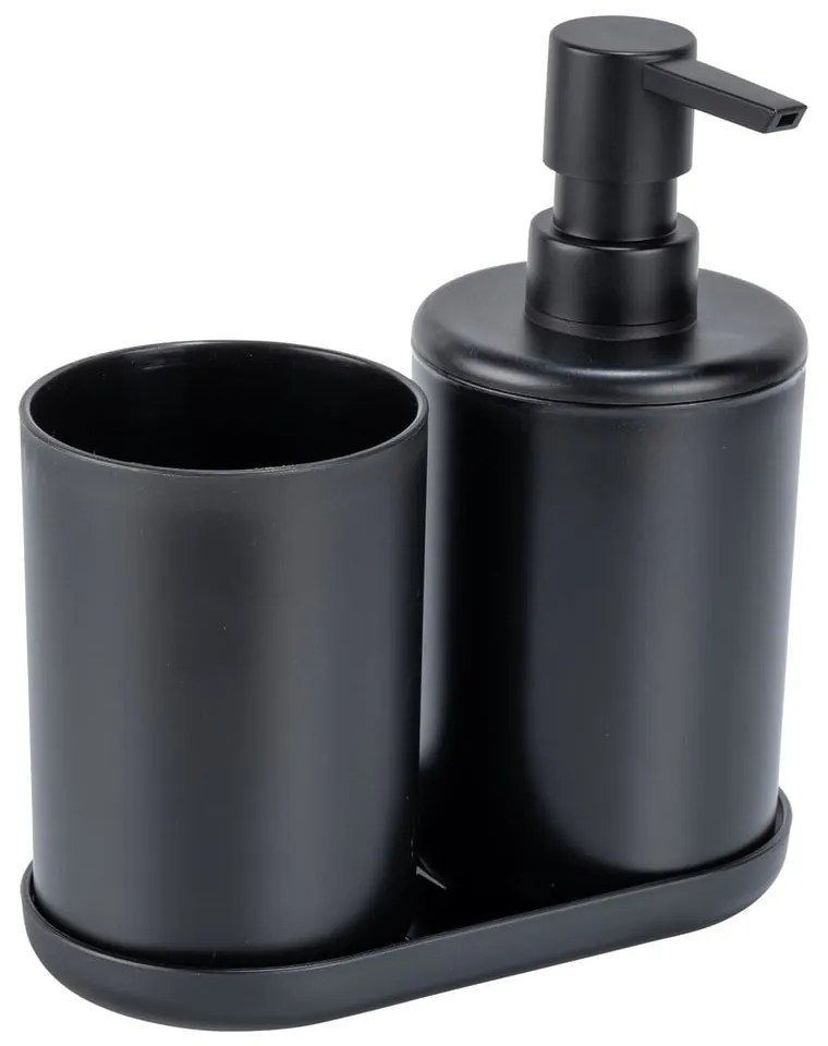 Fekete műanyag fürdőszobai kiegészítő szett Fano – Allstar