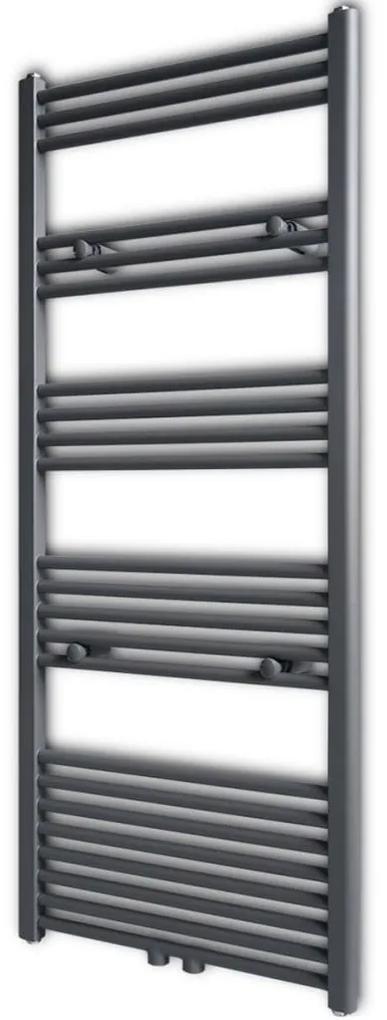 vidaXL Szürke fürdőszobai törölközőszárító radiátor központi fűtéssel egyenes 600 x 1424 mm