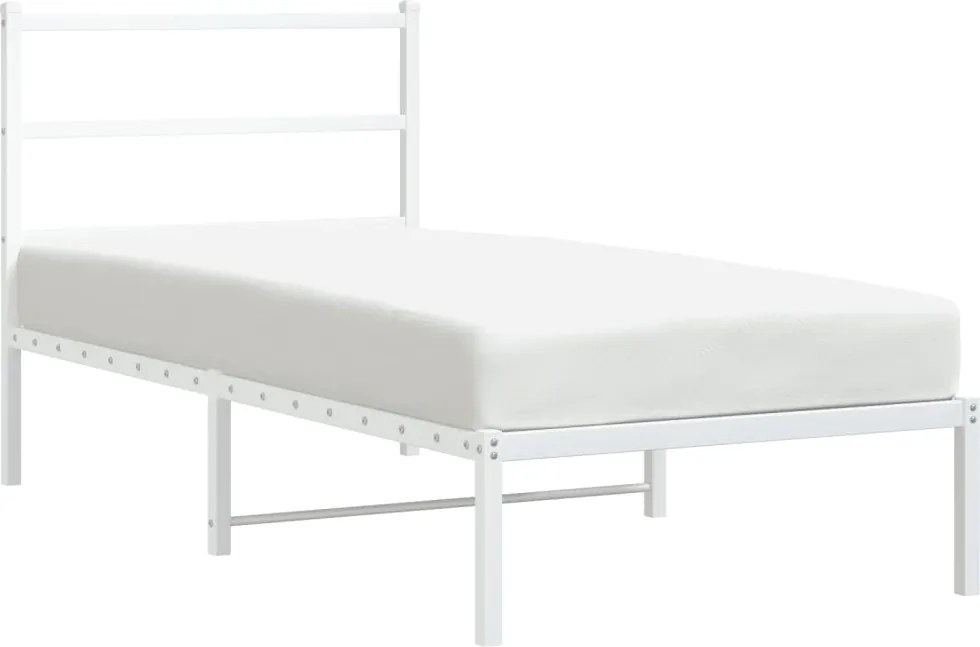 vidaXL fehér fém ágykeret fejtámlával 90x200 cm