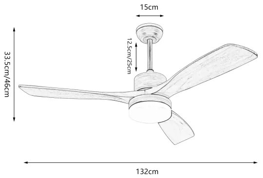 ZEVENTI - LED mennyezeti ventilátor MARE LED/24W/230V Wi-Fi Tuya tölgy + távirányító