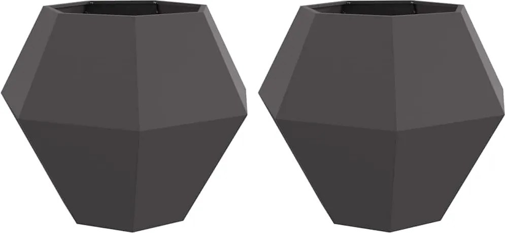 vidaXL Növénytartó 2 pcs Fekete 100 x 100 x 80 cm Acél