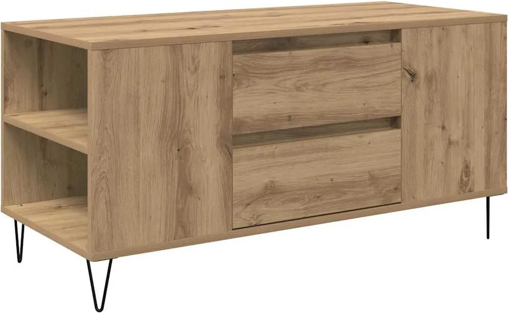 vidaXL Dohányzóasztal fiókkal Artisan tölgy 102 x 44,5 x 50 cm Faanyag
