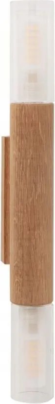 Fából készült kétpontos fali lámpa Madera cső