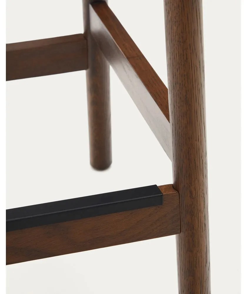 Barna-natúr színű tölgyfa bárszék szett 2 db-os (ülésmagasság 66 cm) Yalia – Kave Home