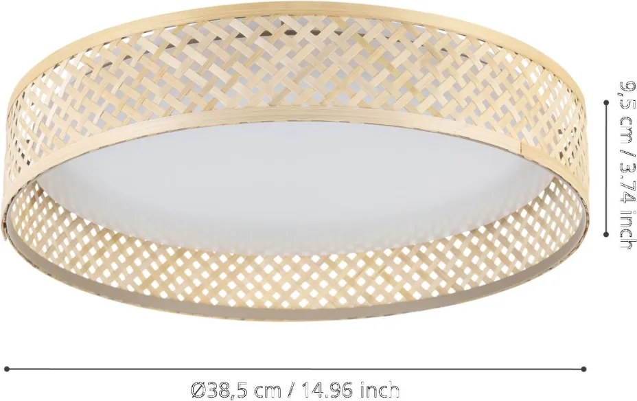 EGLO 900464 LUPPINERIA Ernyős Mennyezeti Lámpa Fehér, Barna LED IP20