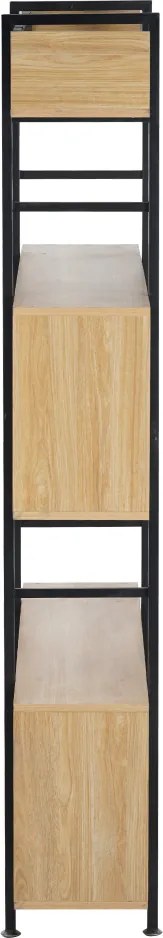 3 polcos polcállvány, tölgy/fekete, KILIS NEW TYP 3