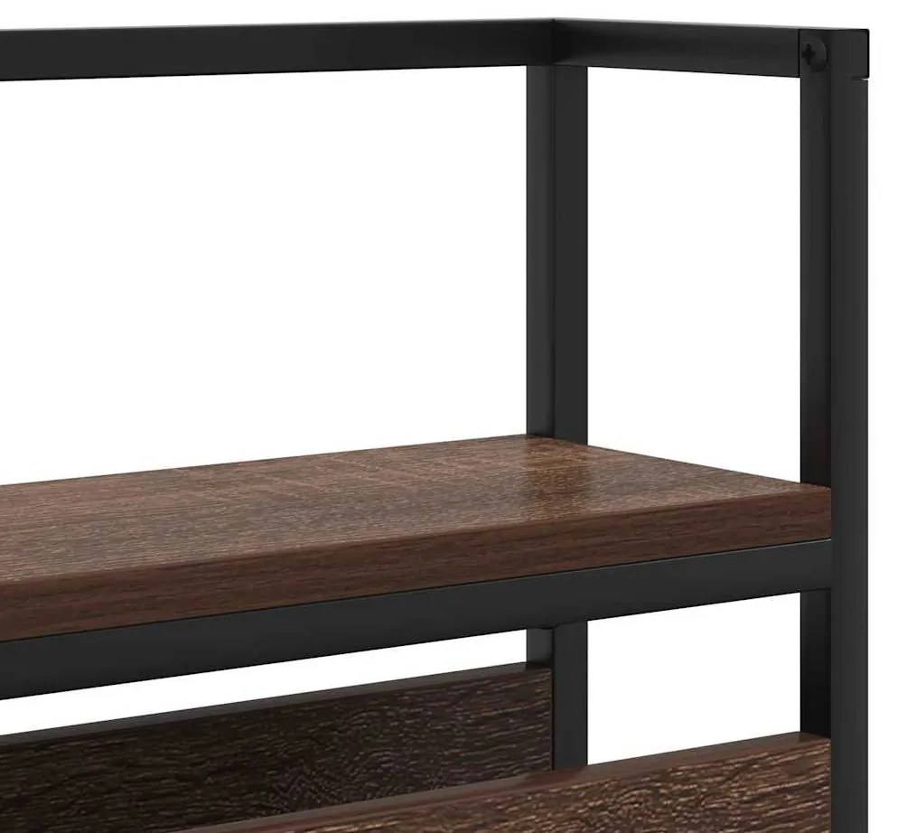 Tároló fejtámla polcokkal tárolóval barna tölgy 160 cm Faanyag