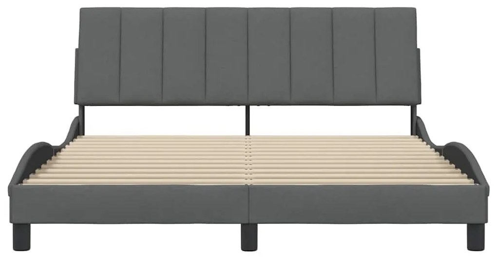 sötétszürke szövet ágykeret matrac nélkül Hanko 160 x 200 cm