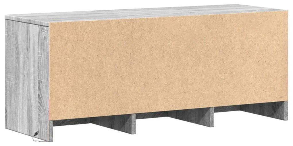 szürke sonoma színű szerelt fa TV-szekrény LED-del 97x34x40 cm