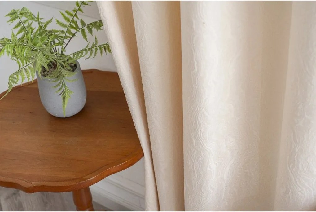 Sötétítő függöny DUNES VELVET 140x250 cm, krémszínű Felfüggesztés: Fém gyűrűk