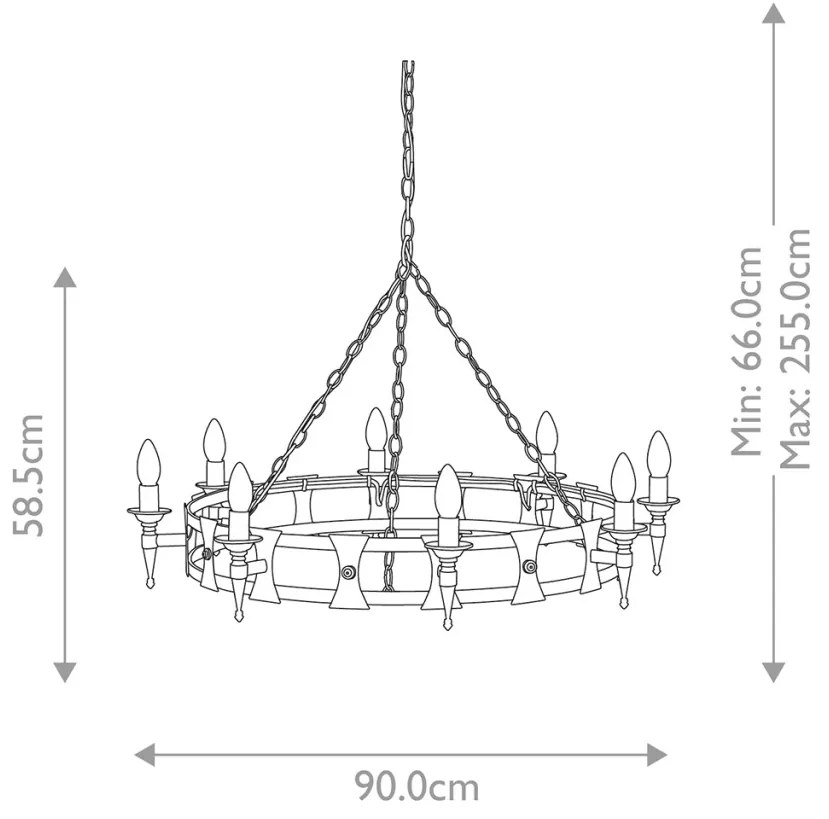 Elstead Lighting SAXON SAX8-BLK Csillár 8x60W/E14