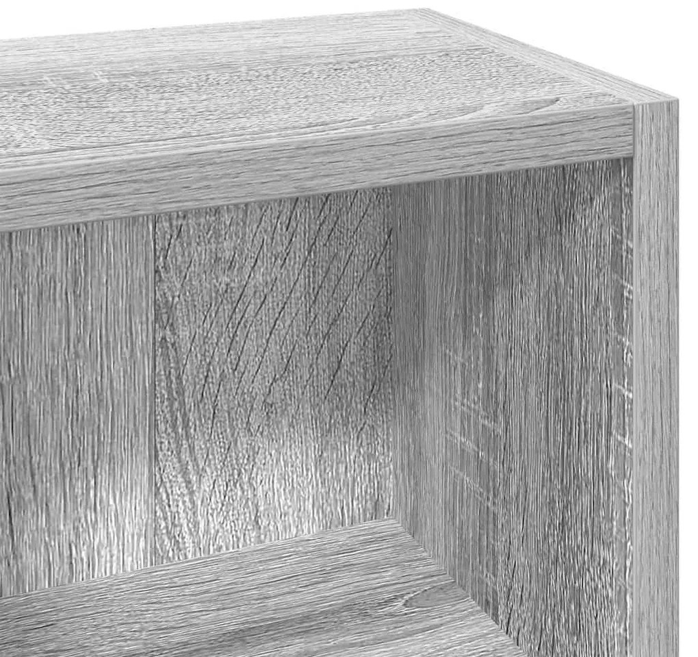 2 db szürke sonoma színű szerelt fa CD-szekrény 21x16x93,5 cm