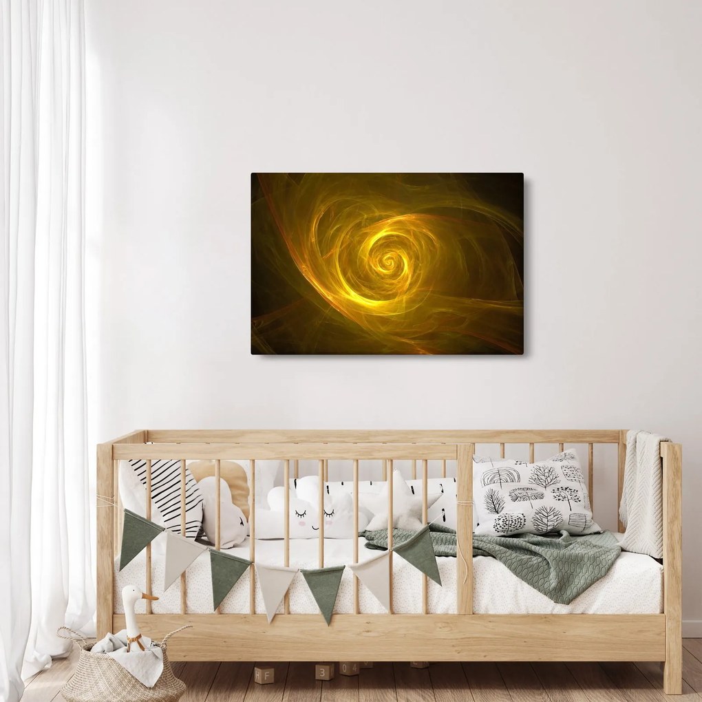Absztrakt sárga spirál képe (90x60 cm)