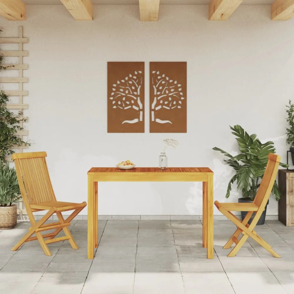 tömör akácfa kerti étkezőasztal 110 x 55 x 75 cm