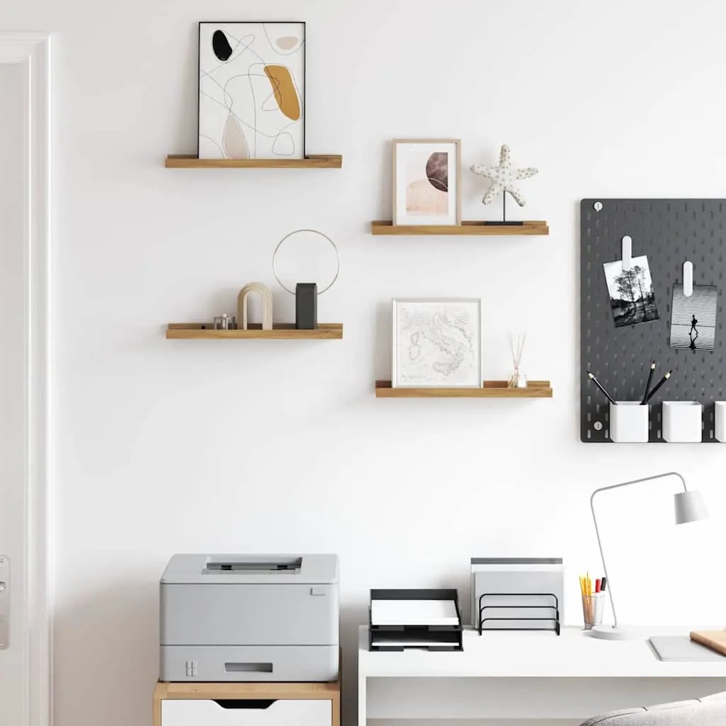 Falpolc polcokkal tárolóval 4 pcs Barna 40 x 9 x 3 cm Faanyag