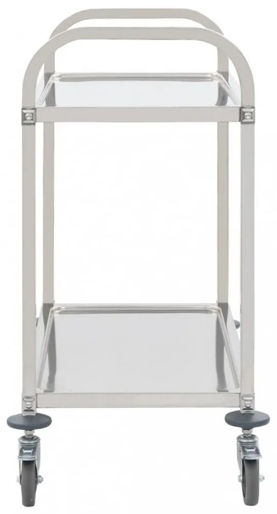 2 szintes rozsdamentes acél zsúrkocsi 95 x 45 x 83,5 cm