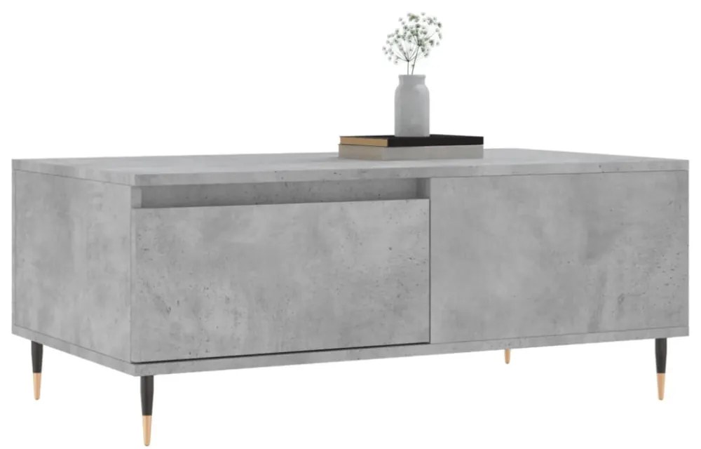 betonszürke szerelt fa dohányzóasztal 90x50x36,5 cm