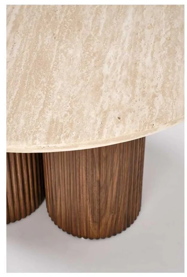 Donovan dohányzóasztal, kő / dió