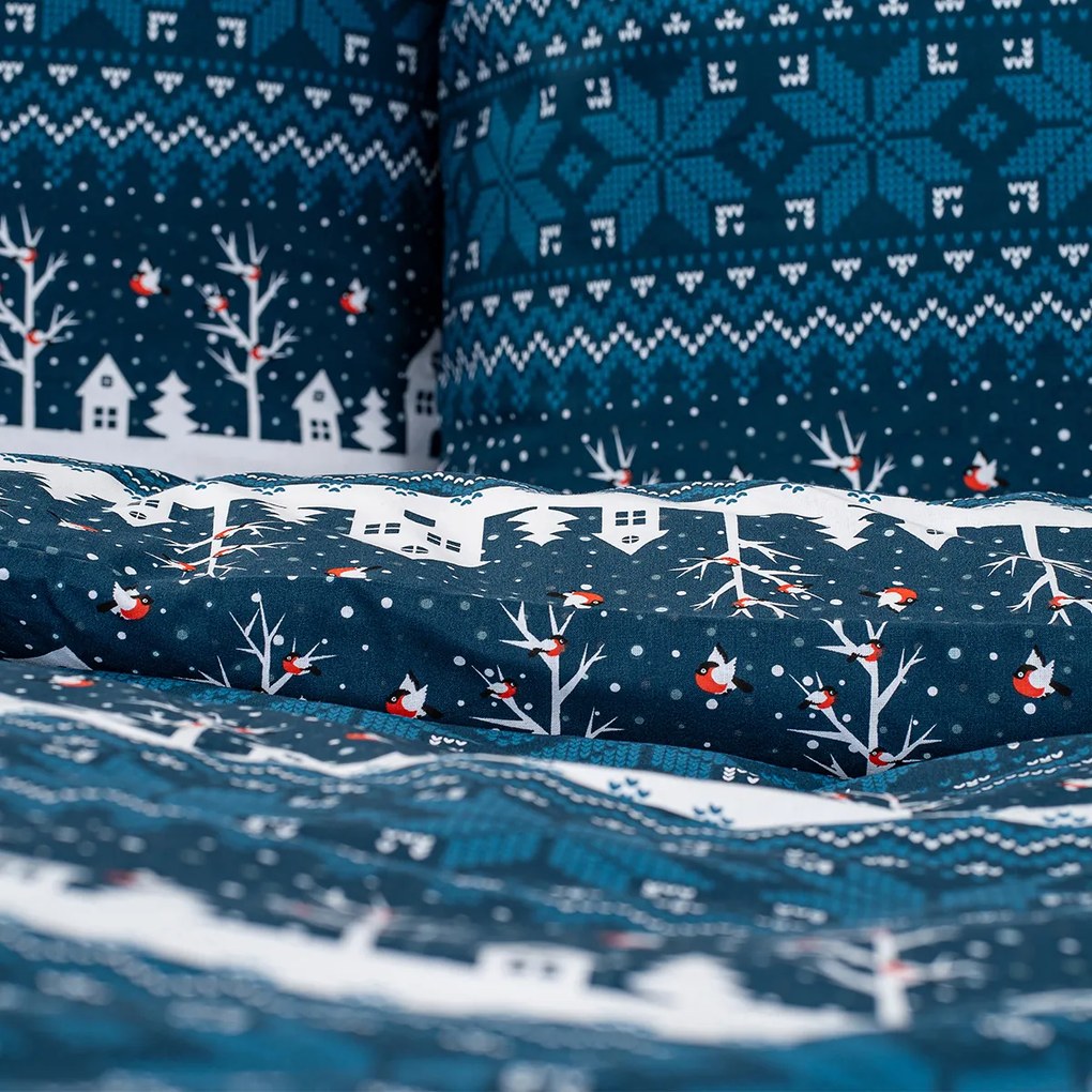 4Home Winter village pamut ágyneműhuzat, 140 x 200 cm, 70 x 90 cm