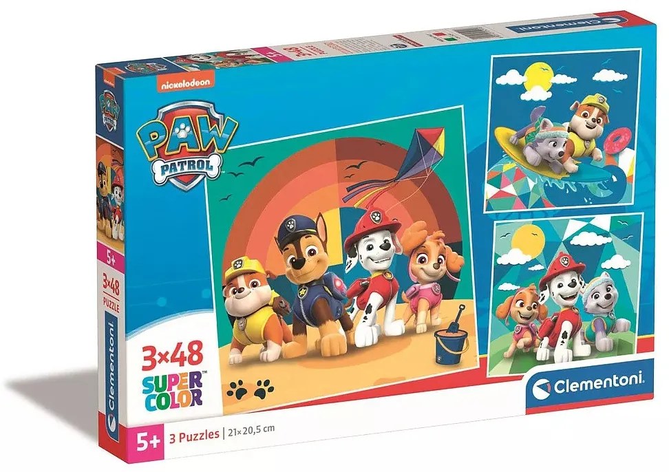 Mancs Őrjárat Beach 3x48 db-os puzzle Clementoni