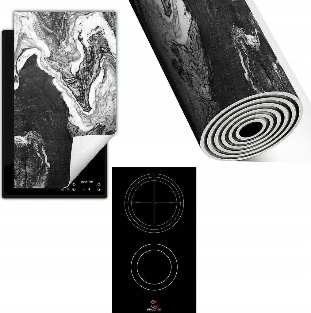 Indukciós Védőszőnyeg Konyhapult 30x52 szürke márvány