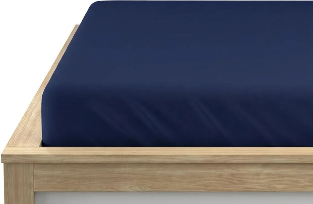 Pamut gumis lepedő STANDARD 90 x 200 cm tengerészkék