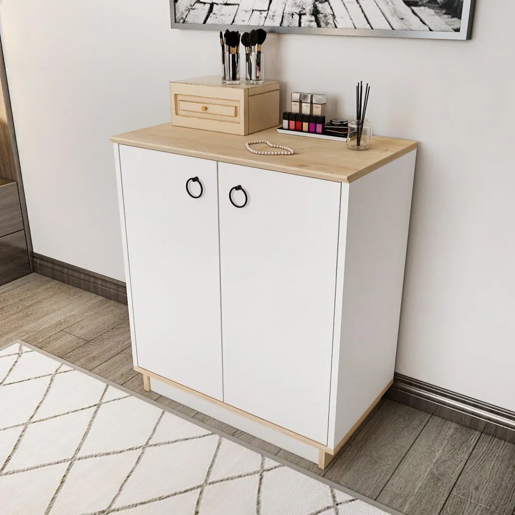 Nüanse komód, fehér-tölgy, 72 cm