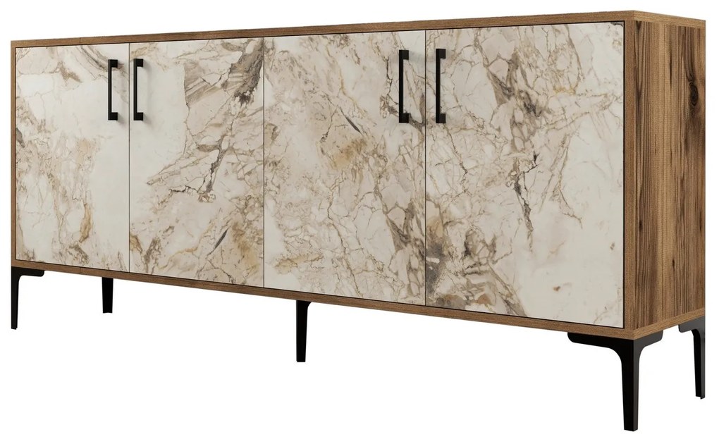 Konzolasztal Kiev - Diós, Fehér Marble