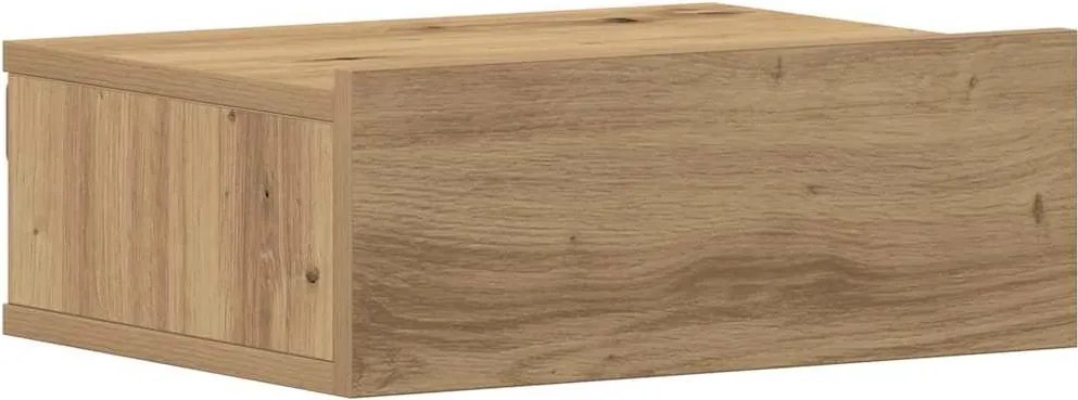 vidaXL kézműves tölgy szerelt fa fali éjjeliszekrény 40x32x15 cm