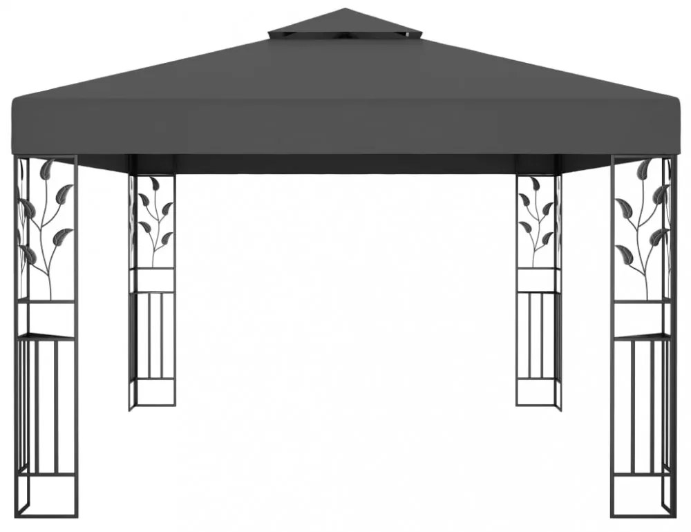antracitszürke dupla tetős pavilon 3 x 4 m