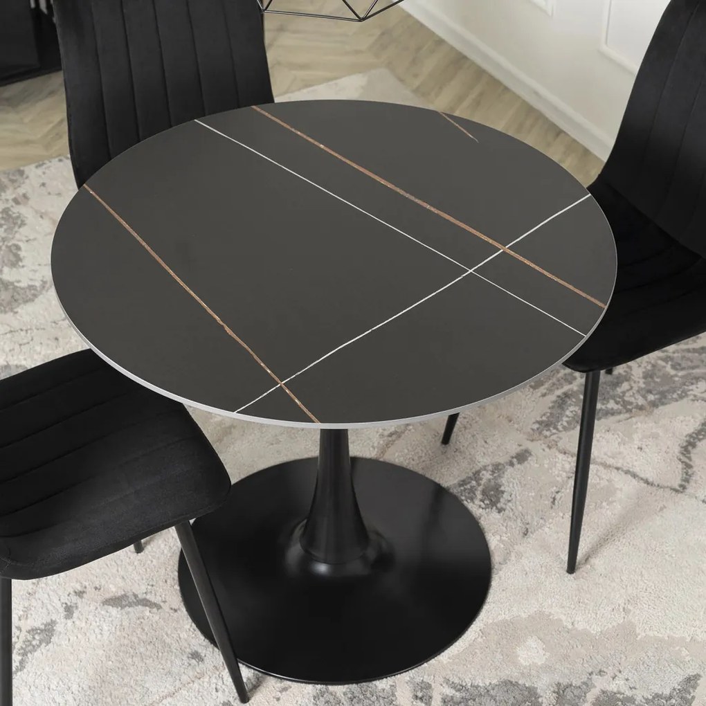 Stół SANDER Ceramiczny 89 cm Czarny