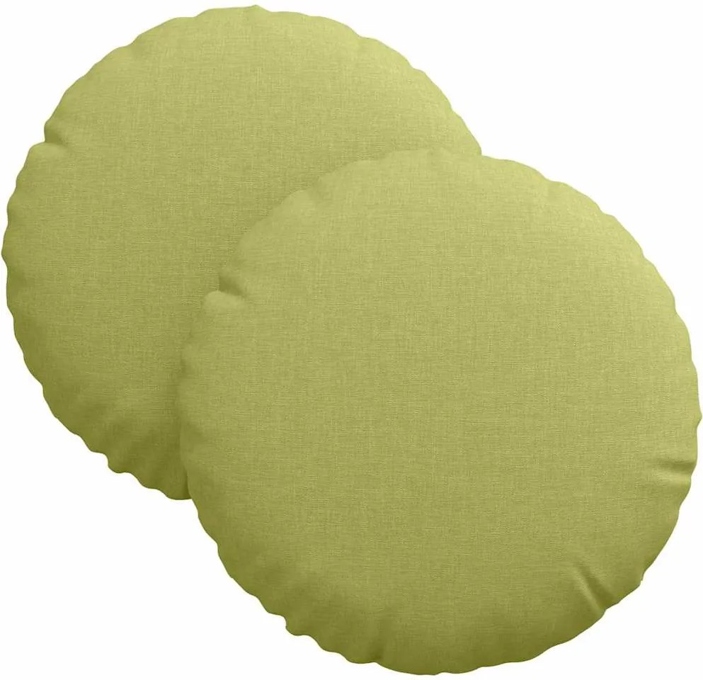 vidaXL Ülőpárnák 2 pcs Világos zöld Ø30 x 13 cm szövet
