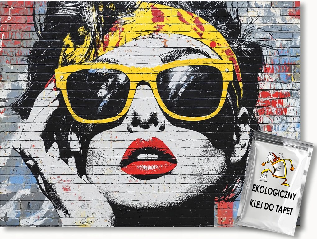 Fotótapéta Flizelina Fal Tégla Graffiti Nő Stílus Divat 416x290 ragasztó