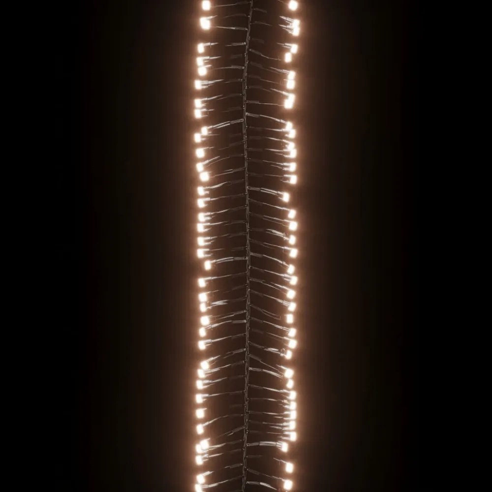 meleg fehér fényű fürtös PVC LED-szalag 3000 LED-del 23 m