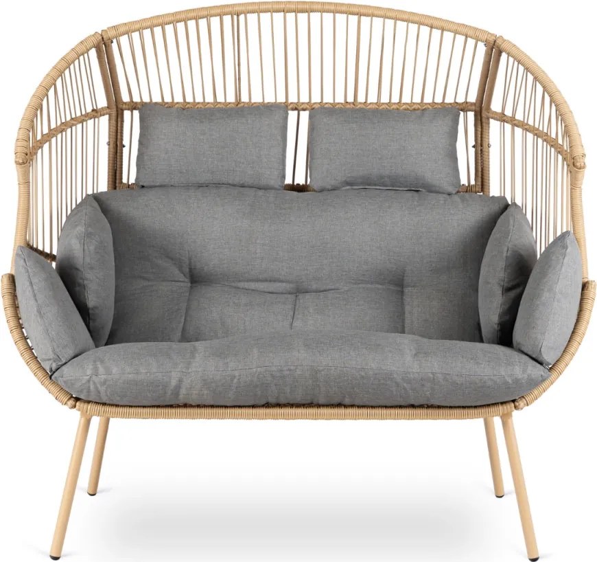 Sofa Ogrodowa Dwuosobowa KORYNT Szary