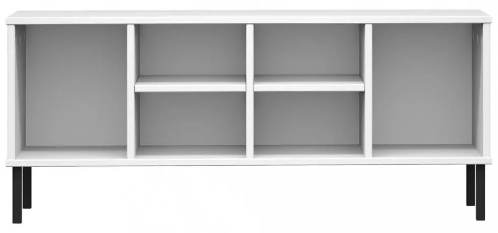 OSLO fehér tömör fa cipőszekrény fém lábakkal 106 x 35 x 45 cm