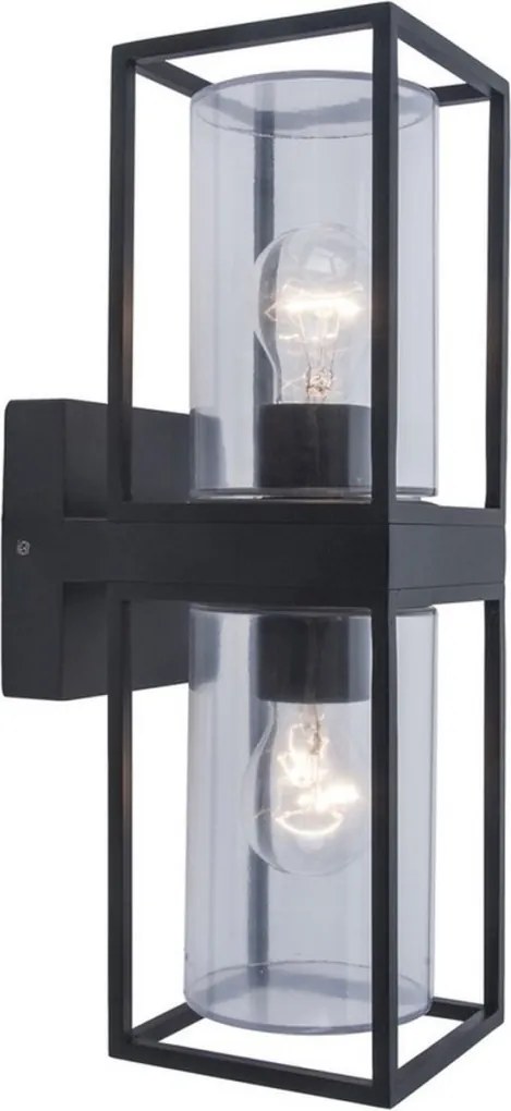 LUTEC 5288804012 FLAIR Modern Kültéri Fali Lámpa Fekete E27 IP44