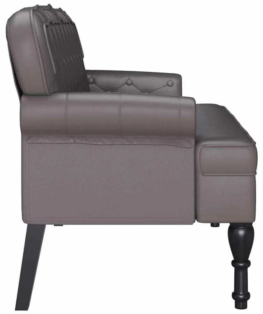 Chesterfield Pad Szürke 119.5 x 64.5 x 75 cm Műbőr