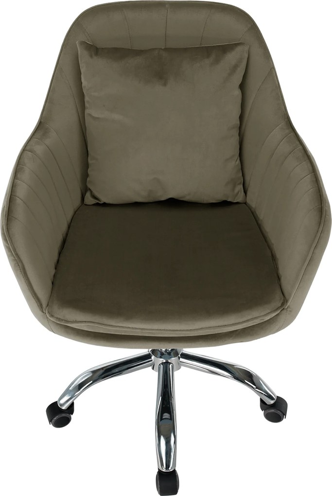 Irodai fotel, szürkésbarna Taupe Velvet anyag/króm, KLIAN