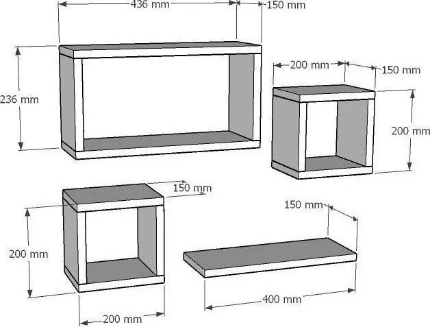 Fali polc, zafír tölgy 24x15x44 cm