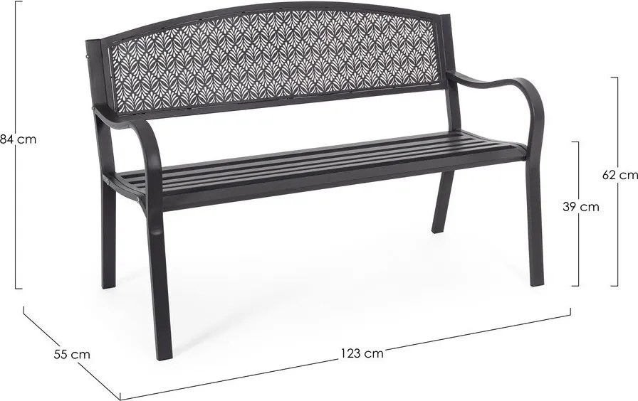 Antracitszürke fém kerti pad Lizette – Bizzotto