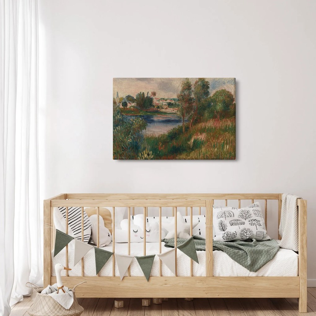 Kép - Auguste Renoir, Landscape at Vetheuil, reprodukciók (90x60 cm)